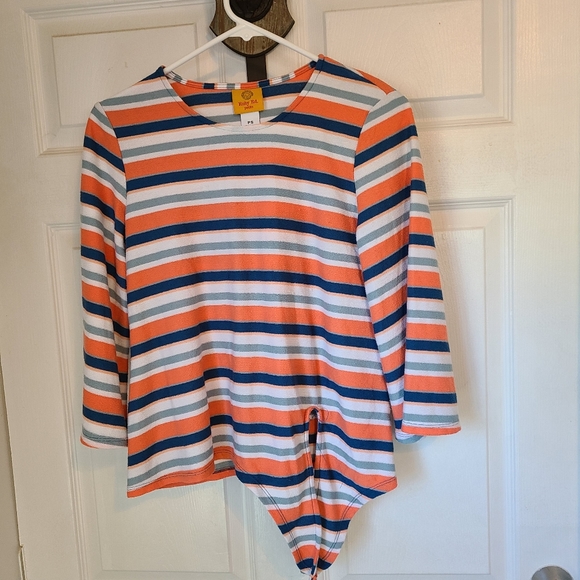 (600) Ruby Rd. Petite Woman's Long Sleeve Blouse,  Size: PS Color: Stripes - Picture 1 of 10